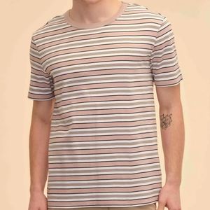 Magaschoni Men's short Sleeve Cotton Striped T-Shirt